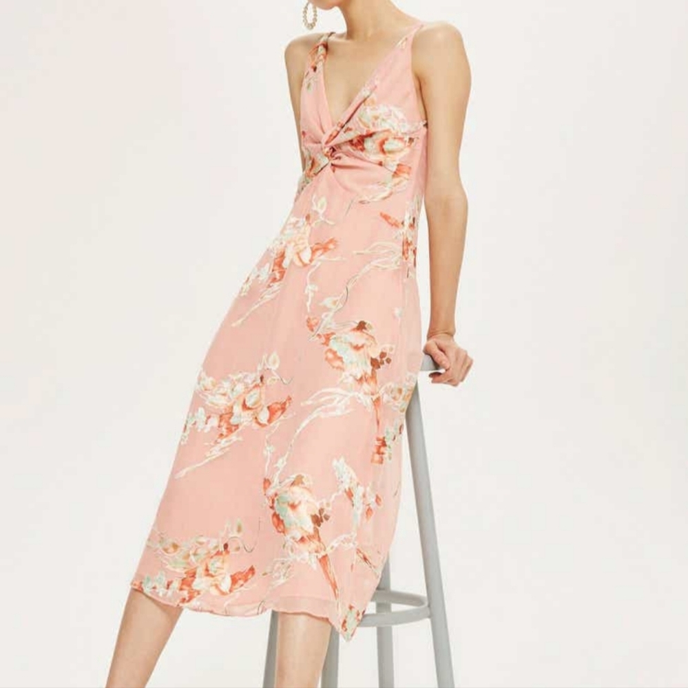 Topshop Floral Midi Dress